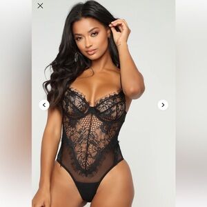 Black Lace Sheer Bodysuit